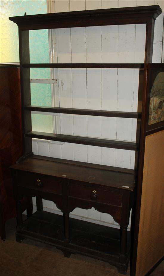 Victorian oak dresser and rack